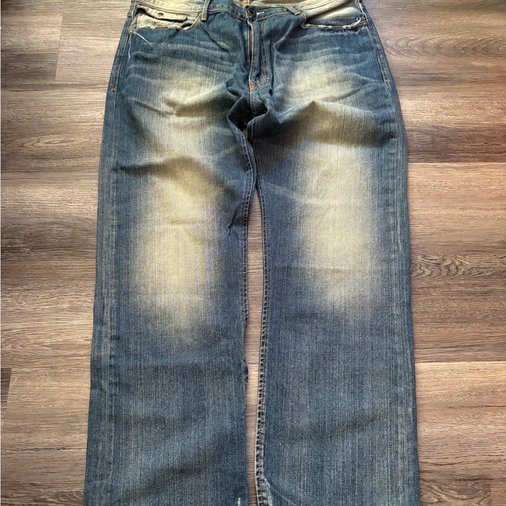 Sean John Men's Faded Blue Straight Jeans